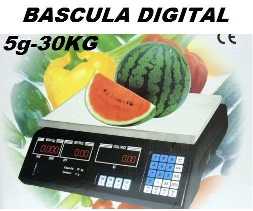 OFERTA! BASCULA DIGITAL COMERCIAL. BALANZA PESA DIGITAL ELECTRONICA PARA COMERCIO. 30KG. - GSH OFERTA! BASCULA DIGITAL COMERCIAL. BALANZA PESA DIGITAL ELECTRONICA PARA COMERCIO. 30KG. - GSH