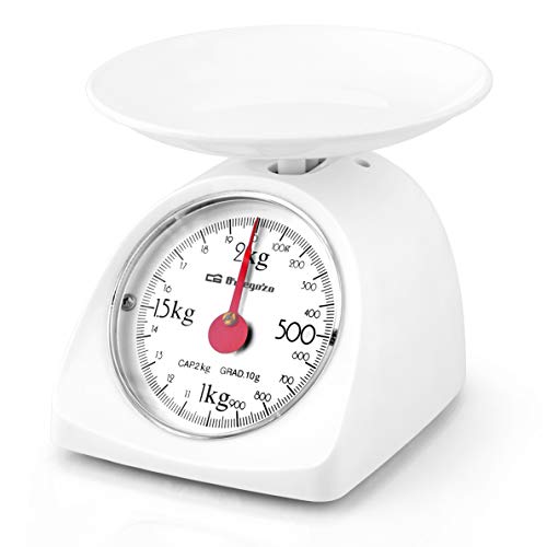 Orbegozo PC 1015 - Peso de cocina mecánico, capacidad máxima 2 kg, escalado 10 g, superficie de plástico lisa Orbegozo PC 1015 - Peso de cocina mecánico, capacidad máxima 2 kg, escalado 10 g, superficie de plástico lisa