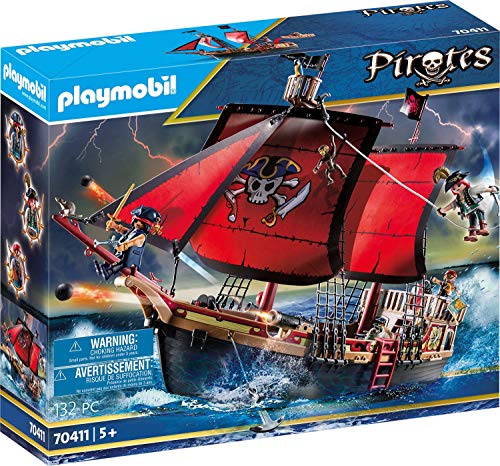 PLAYMOBIL Pirates - Barco Pirata Calavera, a partir de 5 Años, 70411 PLAYMOBIL Pirates - Barco Pirata Calavera, a partir de 5 Años, 70411