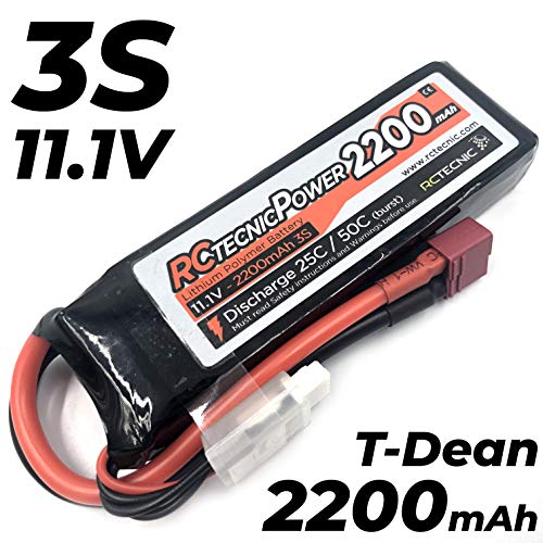 RC TECNIC ⚡ Batería LiPo 3S 2200mah 11.1V 25C - 50C Para Radiocontrol Con Conector T DEAN Especial Para Helicoptero Avion Drone de Carreras Profesional Coche RC Conector Balanceo 3S-2200-25-50