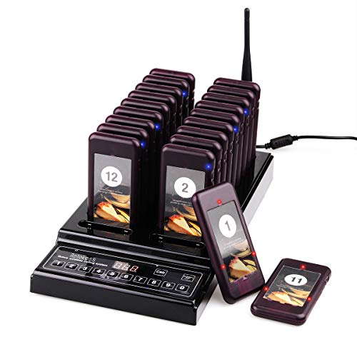 Retekess T112 Sistema de Llamadas Sistema de Buscapersonas Pager System CE Canal 999 con un Transmisor y 20 Buscapersonas Recargables para Restaurante Patio de Comidas Fábrica Cafetería Lglesia Retekess T112 Sistema de Llamadas Sistema de Buscapersonas Pager System CE Canal 999 con un Transmisor y 20 Buscapersonas Recargables para Restaurante Patio de Comidas Fábrica Cafetería Lglesia