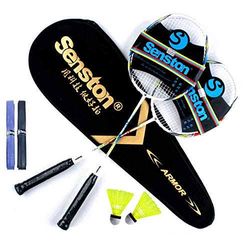 Senston Raquetas de Bádminton,Unisex Adulto Badminton Racket-Incluyendo bádminton Bolsa/2 raquetas/2 bádminton/2 Sobregrip