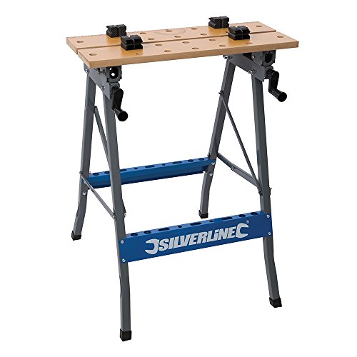 Silverline TB05 - Banco de trabajo resistente y plegable (150 kg)