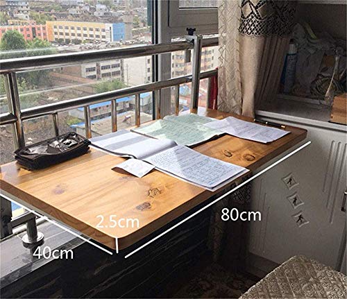 Suspendido de madera maciza mesa auxiliar mesa de café bar terraza cubierta plegable ajustable mesa en el balcón,80 * 40 cm