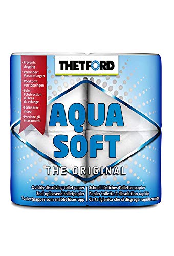 Thetford 30010 Papel higiénico de disolución rápida Aqua Soft, blanco Thetford 30010 Papel higiénico de disolución rápida Aqua Soft, blanco