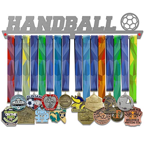 VICTORY HANGERS Soportes Para Medallas HANDBALL Gancho Exhibidor de Medallas | Medallero | Elegante Expositor Para Medallas * 100% Acero Inoxidable | Percha Para Medallas | Para Los Campeones !