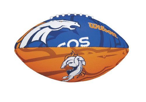Wilson NFL Junior - Balón Infantil de fútbol Americano, diseño de Logotipo del Equipo, WTF1534IDDN, Denver Broncos, Infantil