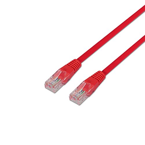 AISENS A133-0207 - Cable de Red latiguillo Cruzado RJ45 (2 m, UTP, AWG24) Color Rojo