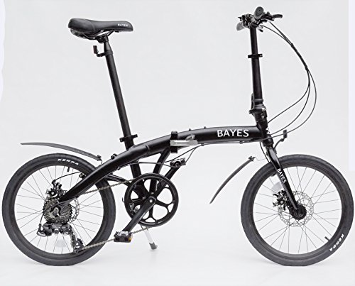 'Aluminio Bicicleta plegable 20 Bicicleta plegable 8 velocidades Shimano frenos de disco negro mate