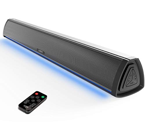 Barra de Sonido TV con Bluetooth, Altavoces Barras para Television, Videojuegos, Música, Soundbar Home Cinema, Oficina y PC con Control Remoto