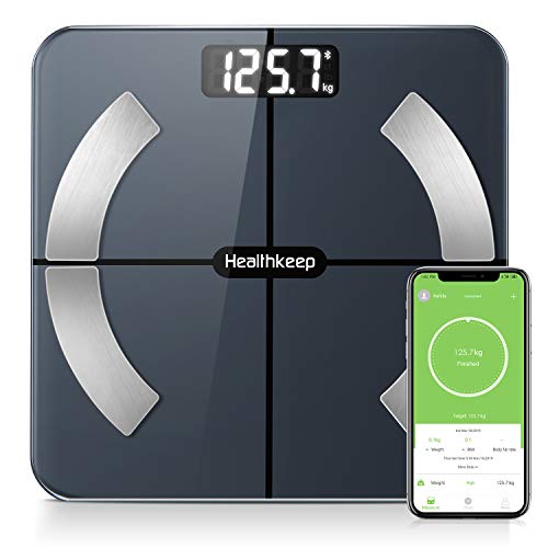 Báscula Grasa Corporal Báscula de Baño Wireless Báscula Baño Digital Analizar Más de 13 Funciones, Monitores de Composición Corporal Máximo 180kg para Andriod y iOS (Negro) Báscula Grasa Corporal Báscula de Baño Wireless Báscula Baño Digital Analizar Más de 13 Funciones, Monitores de Composición Corporal Máximo 180kg para Andriod y iOS (Negro)