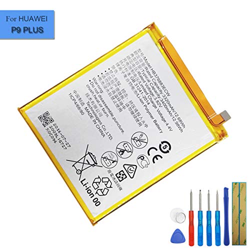 Batería de Repuesto de Ion de Litio HB376883ECW Compatible con Huawei P9 Plus Ascend P9 Plus VIE-L09 VIE-L29 con Herramientas Batería de Repuesto de Ion de Litio HB376883ECW Compatible con Huawei P9 Plus Ascend P9 Plus VIE-L09 VIE-L29 con Herramientas