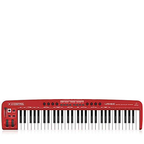 Behringer UMX610 - Teclado MIDI (USB, 99 cm, 21,5 cm, 9,7 cm, DC, 0,9W) Rojo
