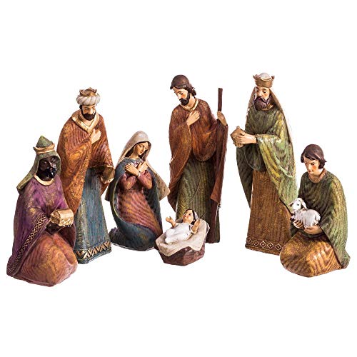 Belén de Navidad Grande de 7 Figuras de Resina de 25 cm - LOLAhome