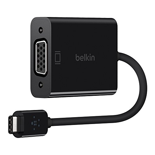 Belkin F2CU037btBLK - Adaptador de USB-C a VGA, Color Negro (Compatible con iPad Pro)