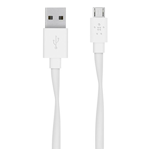 Belkin F2CU046bt06-WHT - Cable Plano MIXIT de Micro-USB a USB-A de 1.8 m (USB 2.0 Universal, ultracompacto, certificación MFI) Color Blanco