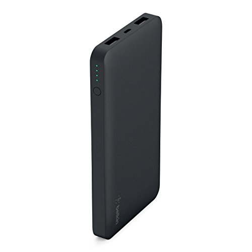 Belkin Pocket Power Bank - Batería Externa, Cargador portátil rápido (10000 mAh para iPhone 11, 11 Pro/Pro MAX, XS, XS MAX, XR, X, SE, iPad, Samsung Galaxy S10/S10+/S10e), Negro