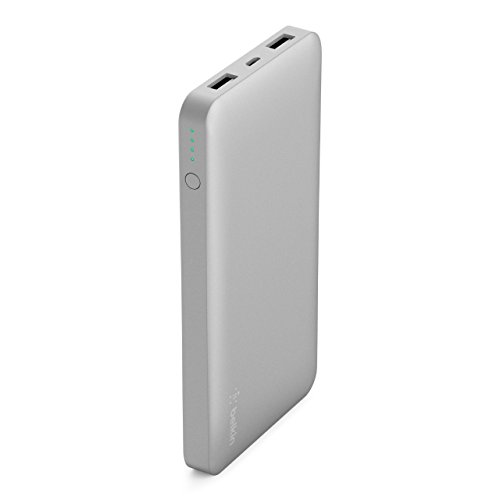 Belkin Pocket Power Bank - Batería Externa, Cargador portátil rápido (10000 mAh para iPhone 11, 11 Pro/Pro MAX, XS/XS MAX, XR,X, SE, iPad, Samsung Galaxy S10/S10+/S10e), Plateado