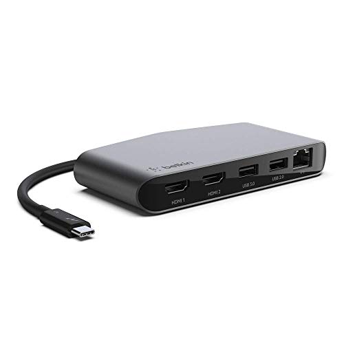 Belkin Thunderbolt 3 - Minibase Dock con Cable Integrado para Ordenadores Mac OS y con USB-C