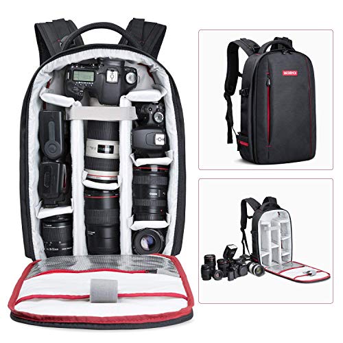 Beschoi - Mochila para Cámara Réflex y Accesorios, Mochila Fotografía para Canon Nikon Sony Pentax Cámara DSLR y Tabletas Portátiles, L