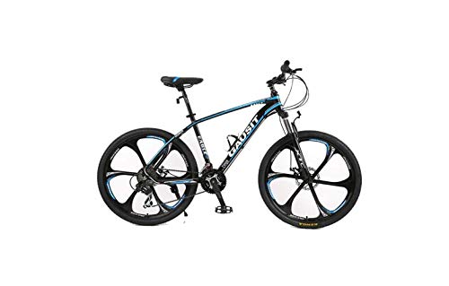 Bicicleta de Montaña Bicicleta Rígida Unisex Bicicleta de Montaña 24/27/30 Velocidades 26 Pulgadas Ruedas de 6 Radios Bicicleta de Cuadro de Aluminio con Frenos de Disco Y Horquilla de Suspensión