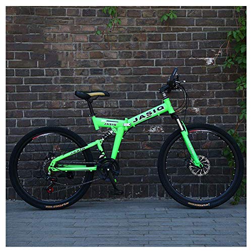 Bicicleta de montaña de doble suspensión para deportes al aire libre, bicicleta de montaña plegable de acero de alto carbono de 26 "Bicicleta de montaña de 21 velocidades con doble freno de disco Bicicleta de montaña de doble suspensión para deportes al aire libre, bicicleta de montaña plegable de acero de alto carbono de 26 "Bicicleta de montaña de 21 velocidades con doble freno de disco
