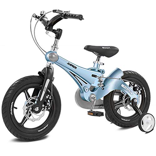Bicicletas Infantiles 12 14 16in,Unisex Bicicleta BMX Freestyle,Freno de Disco,Material de Aleación de Magnesio,Adecuado para niños de 3 a 6 años,Blue,16in