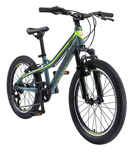 BIKESTAR Bicicleta de montaña de Aluminio Bicicleta Juvenil 20 Pulgadas de 6 a 9 años | Cambio Shimano de 7 velocidades, Freno en V, Horquilla de suspensión | niños Bicicleta Verde