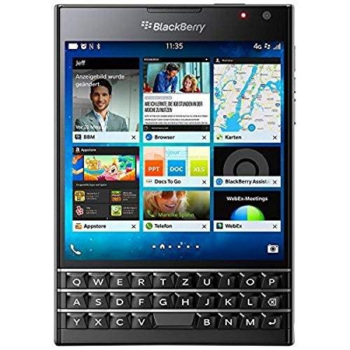 BlackBerry Passport - Smartphone Libre Blackberry (Pantalla 4.5", cámara 13 MP, 32 GB, Quad-Core 2.26 GHz, 3 GB RAM, Teclado QWERTZ alemán), Negro