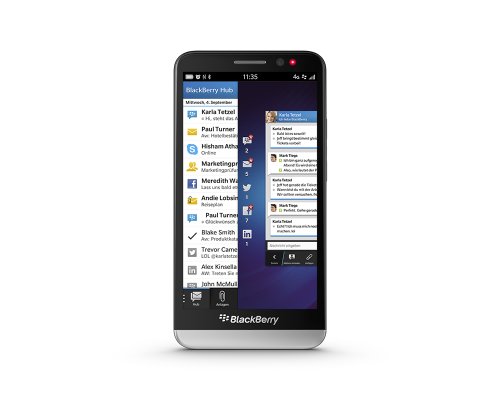 BlackBerry Z30 QWERTZ - Smartphone (12,7 cm (5"), pantalla táctil, AMOLED, cámara de 8 megapíxeles, memoria RAM de 2 GB, almacenamiento de 16 GB), color negro (importado)