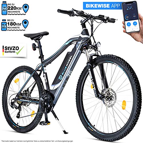 Bluewheel innovadora e-Bike de 27,5/29 Pulgadas y 14,4/16Ah – Marca de Calidad Alemana – Pedelec Conforme a Las Normas de EU - App - Motor de 250W - Bicicleta Eléctrica batería Iones de Litio - BXB75