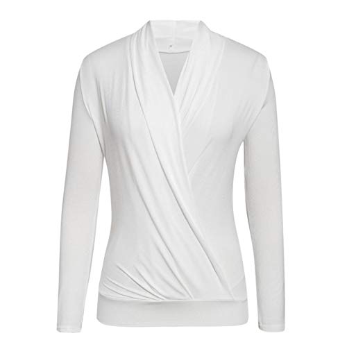 Blusas de Mujer con Cuello en v Blusas Camisas Blusas Blancas de Manga Larga Club de Fiesta Sexy Blusa Delgada para Mujer Blusas de Mujer con Cuello en v Blusas Camisas Blusas Blancas de Manga Larga Club de Fiesta Sexy Blusa Delgada para Mujer