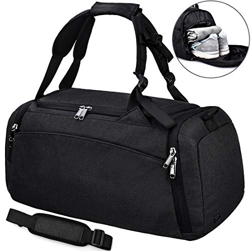 Bolsa Deporte Bolsa Gimnasio de Viaje Impermeable Bolsos Deportivos Fin de Semana Travel Duffle Bag para Hombre y Mujer Negro Bolsa Deporte Bolsa Gimnasio de Viaje Impermeable Bolsos Deportivos Fin de Semana Travel Duffle Bag para Hombre y Mujer Negro