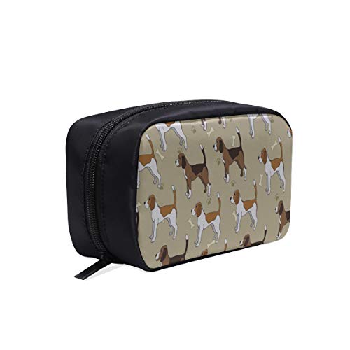 Bolso de belleza cosmético de dibujos animados lindo beagle inteligente animal de compañía de maquillaje animal bolsa de viaje con cremallera bolsa de aseo bolsos de moda para niñas pequeñas bolsas d