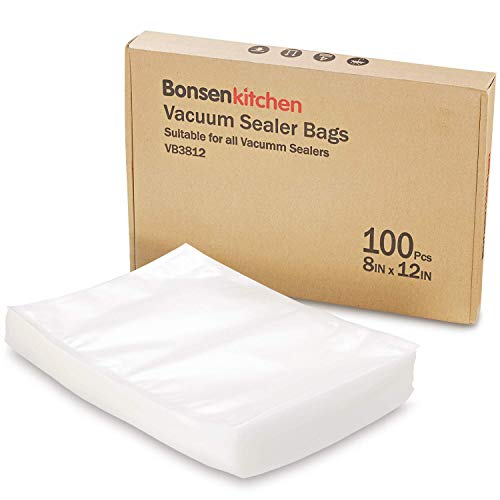 Bonsenkitchen Bolsas de Vacio para Alimentos, 100 Bolsas 20x30 cm Tamaño Estándar para Envasadora al Vacío - Bolsa de Vacío Gofradas para Conservación y Cocción Sous Vide & Boilable - VB8912 Bonsenkitchen Bolsas de Vacio para Alimentos, 100 Bolsas 20x30 cm Tamaño Estándar para Envasadora al Vacío - Bolsa de Vacío Gofradas para Conservación y Cocción Sous Vide & Boilable - VB8912