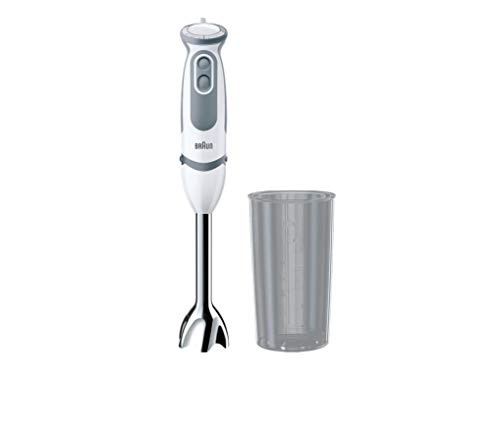 Braun Minipimer 5 Vario MQ 5200 WH - Batidora de Mano, 1000 W, 21 Velocidades y Función Turbo, Campana Anti-salpicaduras, Powerbell Plus, Easy-Click, Incluye Vaso Medidor de 600 ml, Color Blanco Braun Minipimer 5 Vario MQ 5200 WH - Batidora de Mano, 1000 W, 21 Velocidades y Función Turbo, Campana Anti-salpicaduras, Powerbell Plus, Easy-Click, Incluye Vaso Medidor de 600 ml, Color Blanco