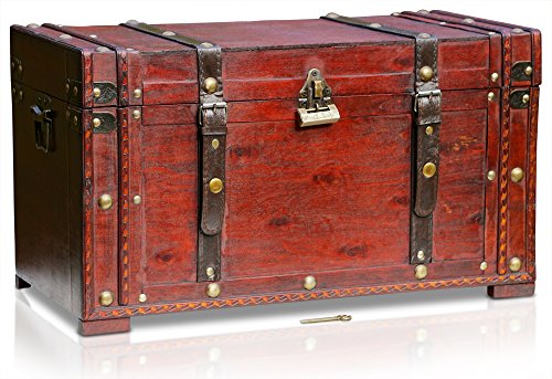 Brynnberg Cofre del Tesoro Pirata 50x25x28 cm para Almacenamiento - Construcción de Madera & Metal Resistente -Diseño de Época Único Hecho a Mano con Cerradura Frontal - Llamativo Elemento Decorativo Brynnberg Cofre del Tesoro Pirata 50x25x28 cm para Almacenamiento - Construcción de Madera & Metal Resistente -Diseño de Época Único Hecho a Mano con Cerradura Frontal - Llamativo Elemento Decorativo
