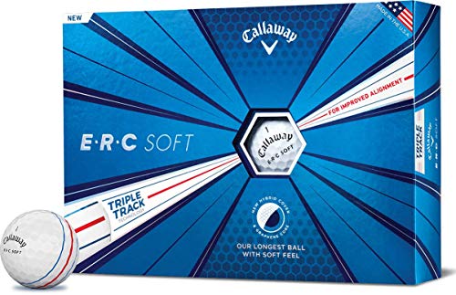 Callaway Erc Soft Triple Track 19 - Pelota de Golf para Hombre, Hombre, Blanco, One Dozen