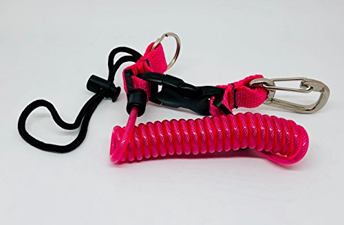 CandS Diving Supplies Ltd Scuba - Cordón en Espiral con Cierre de mosquetón, Color Rosa