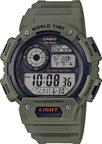 Casio Reloj Digital para Hombre de Cuarzo con Correa en Resina AE-1400WH-3AVEF