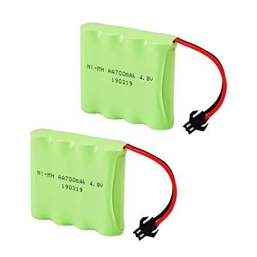 Crazepony-UK 2PCS 4.8V 700mAh Battery Pack SM Connector for RC Car Replacement Battery