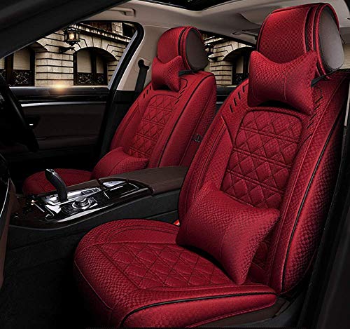 Cuatro estaciones de asiento de coche de la cubierta del sistema completo para 5 asiento ajustable cojines de asiento para Chevrolet Jeep Ford Honda KIA Nissan,Rojo