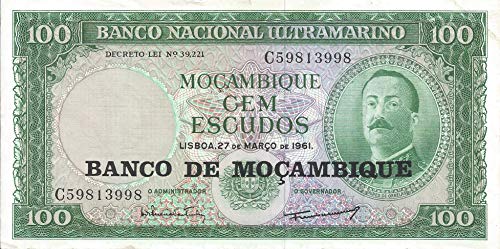 Desconocido Mozambique BANKNOTA: 100 Escudos en Muy Buen Estado, de Hecho, Ligero Pliegue Superior Derecha, Algunos Bordes arrugados. Gran artículo de coleccionista.