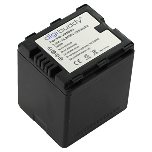 digibuddy 8005293 batería para Panasonic VW-VBN260 Li-Ion, 2200 mAh Negro