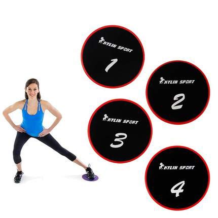 DNDN Juego de 4 Discos de Doble Cara de Deslizamiento, Disco Ejercicio Abdominal Entrenador de Entrenamiento del ABS, Abdominal y Completa del Cuerpo Ejercicios Uso de alfombras y Pisos Duros