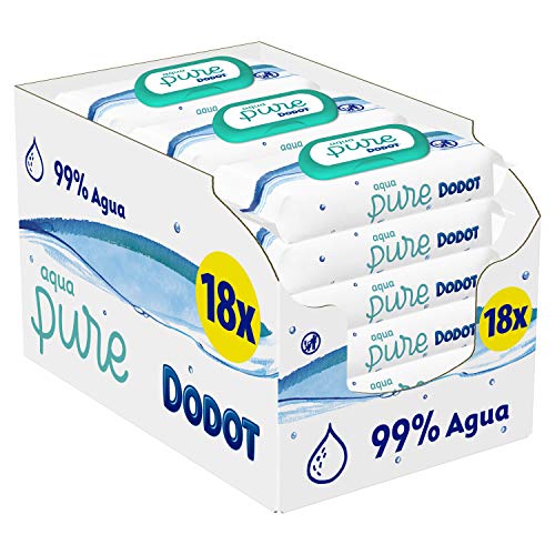 Dodot Aqua Pure - Toallitas Bebé con 99% Agua, 18 Paquetes, 864 Toallitas Dodot Aqua Pure - Toallitas Bebé con 99% Agua, 18 Paquetes, 864 Toallitas