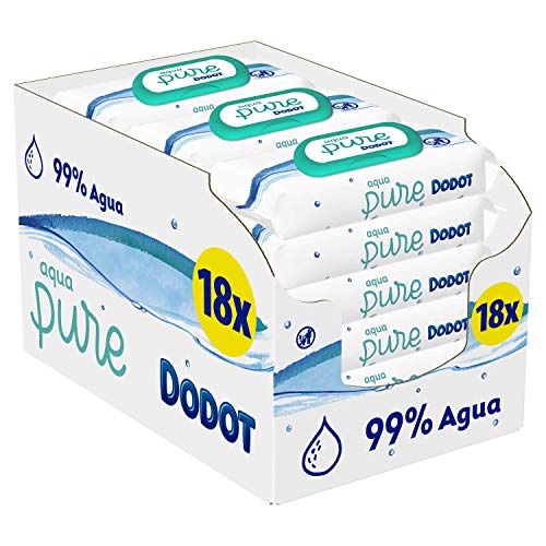 Dodot Aqua Pure - Toallitas Bebé con 99% Agua, 18 Paquetes, 864 Toallitas