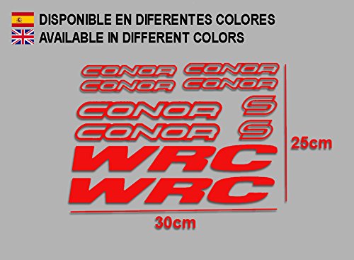 Ecoshirt LA-0ZHC-61OL Pegatinas Connor WRC F120 Vinilo Adesivi Decal Aufkleber Клей MTB Stickers Bike, Rojo