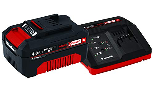 Einhell Kit con Cargador y batería de repuesto de 18 V, 4 Ah, 0 W, 21 V, Negro, Rojo, 4.0, Tiempo de Carga: 60 Minutos (ref. 4512042) Einhell Kit con Cargador y batería de repuesto de 18 V, 4 Ah, 0 W, 21 V, Negro, Rojo, 4.0, Tiempo de Carga: 60 Minutos (ref. 4512042)
