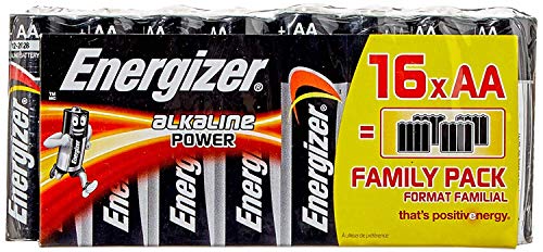 Energizer 944250 - Pilas alcalinas, pack de 16 unidades LR6 AA, multicolor